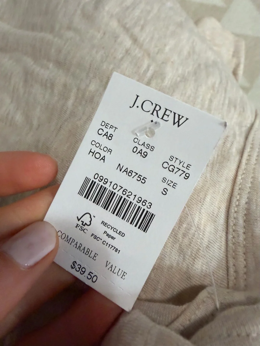 J crew heather oatmeal Short-sleeve girlfriend crewneck tee